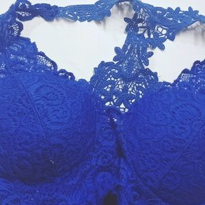 Blue Lace Padded Nonwired Fullcup Bralette