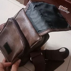 Brand New Leather Brown Small Cross Body bag