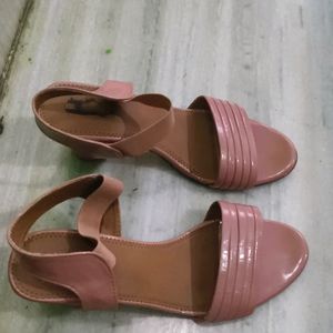 Block Heels Peach Colour