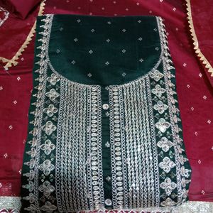 Unstitched Chanderi Suit