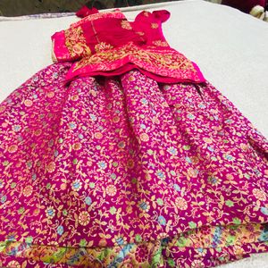 Magenta colour Banarasi Garara with heavy Dupatta