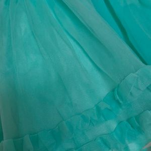 Cyan Net Gown