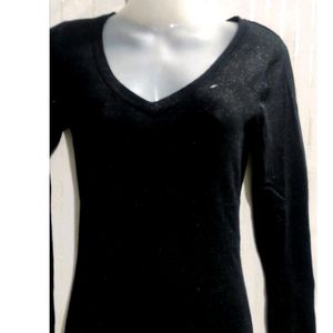 Black Shining Sweater Top