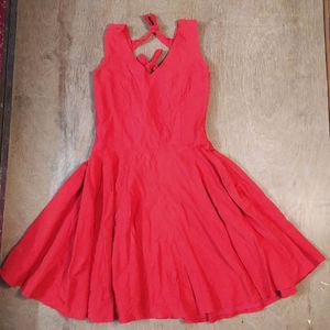 Red flared Dress