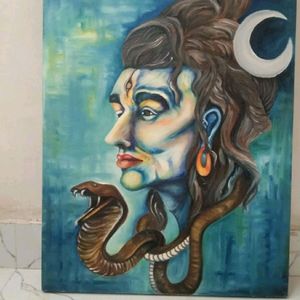 Canvas Panting Of Mahadev