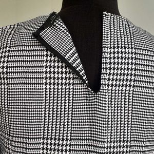 ZARA Houndstooth Asymmetrical blouse