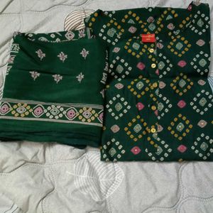 Dark Green Kurti With Dupatta 😍💕