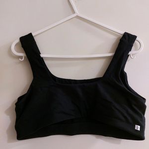 Black Cotton Sports Bra From Decathlon