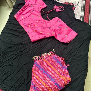 Navratri Black And Pink Chaniyacholi