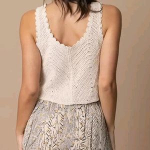 Woolen Cotton Blended Sleeveless Crochet Top✨️🫶🏻