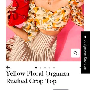 Ruched Organza Crop Top