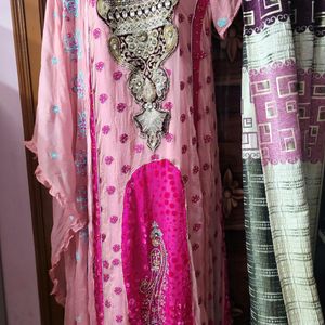 **PRETTY COLOUR GOWN WITH DUPATTA**