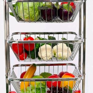 RS Stainless Steel Vegetable Stand Kitchen Trolly