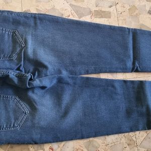 High Waist 4 Button Blue Jeans