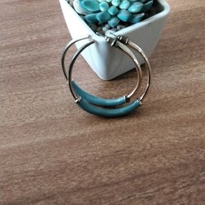 Blue Hoop Rings