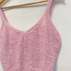 pink knitted top