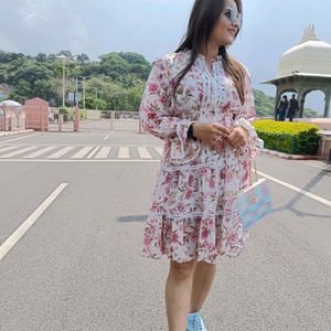 Floral. One Piece Frock For Women Free Size .