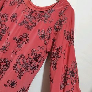 Gajri Pink Shining Winter Kurti For Girl Or Woman