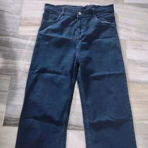 Dark Blue Straight Jeans For Women Girls