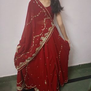 Bridal Lehenga Chuni With Billous