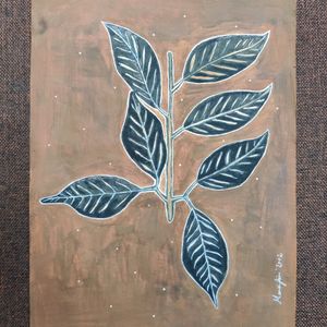 Rustic October Leaves Painting