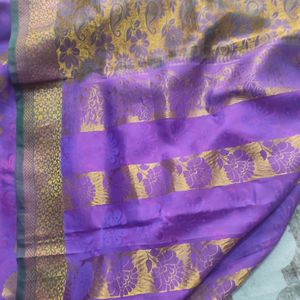 Violet And Green Silk Saree