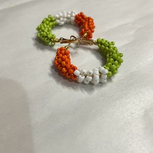 Tri Colour Hoop Earrings