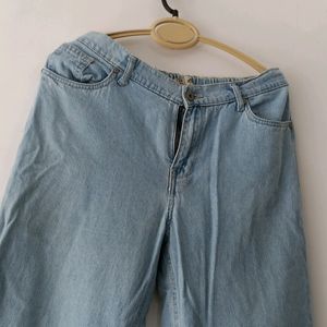 Wide Leg Blue Jeans