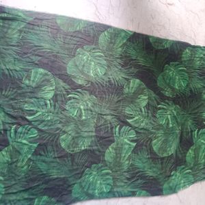 Green Leaf Design Georgette Material