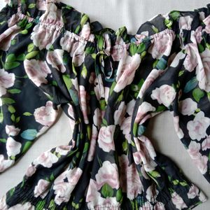 New Korean Off Shoulder Floral Bardot