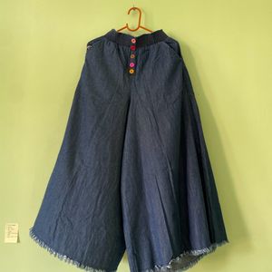 Flared Denim Palazzo