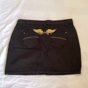 Y2K lowrise black denim skirt