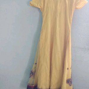 Haldi Frock Suit With Dupatta