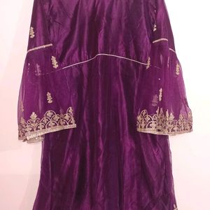 Wine Purple Sharara Lehenga Choli With Dupatta