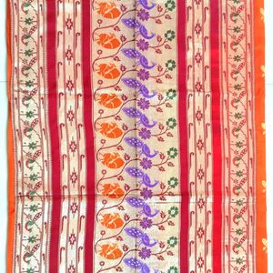 Orange Paithani Saree