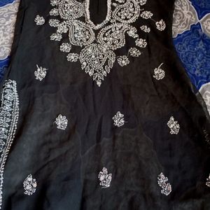 Black Chikankari Kurti