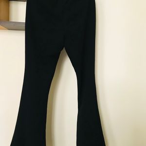 Fit And Flare Black High waist trousers from Shein