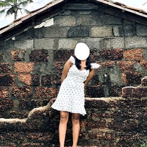 White Mini Skater Dress From West Side