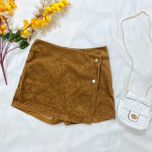 Classy Corduroy Brown Skort