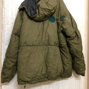 HELLY HANSEN JACKET GREEN GOOSE DOWN COAT HOODED