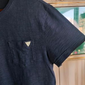 Guess Navy Blue Cotton T-Shirt