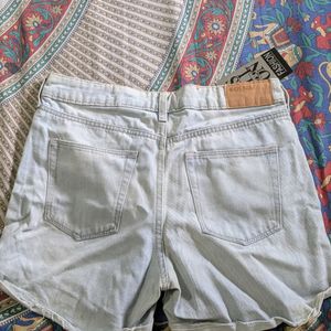 New Blue Denim Shorts With Tag