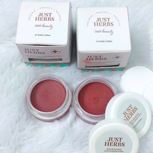 PACK OF 2 JUST HERBS LIP & CHEEK TINT