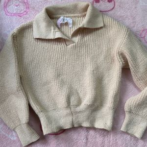 Beige Crop Sweater