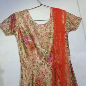 Orange Trend Gown Frock For Girls