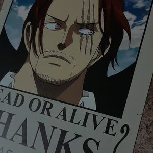 ONEPIECE ANIME SHANKS WANTED BOUNTY POSTER 🦋