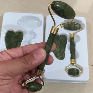 New JADE ROLLER AND GUA SHA STONE  Set Of 2