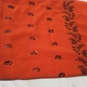 Orange Sequence Saree