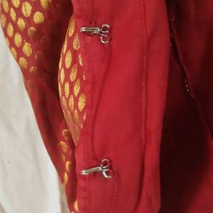 BEAUTIFUL RED RUST AND GOLD COLOUR BLOUSE