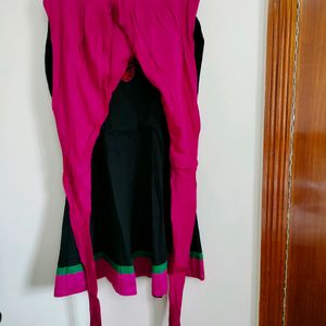 Black & Pink Kurta Set